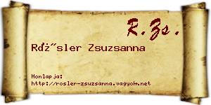 Rösler Zsuzsanna névjegykártya